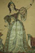 A 19th century framed and glazed tinsel print of Madam Maria Malibran with applied decoration. H.