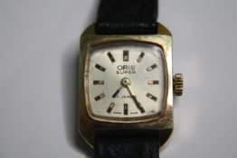 A vintage ladies Oris wristwatch. Face. 2 x 2cm. (largest).