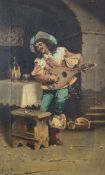 Oil on canvas, Continental school musician, indistinctly signed, late 19th century. H.50 W.53cm.