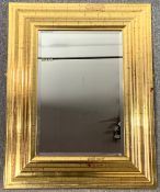 Wall mirror, moulded gilt frame with bevelled plate. H.108 W.84cm