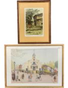 A signed Gillian Lawson print along with a signed etching with aquatint, both framed and glazed. H.