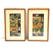 Two framed and glazed 19th century Indian gouache on paper miniatures depicting a hunting party at
