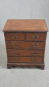 Chest of drawers, Georgian style mahogany and crossbanded. H.74 W.62 D.41cm.