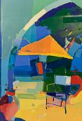 Claire Harrigan, (B.1964), a large framed and glazed print, signed. H.84 W.64cm