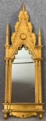 Pier mirror, Gothic carved giltwood. H.148 W.48cm