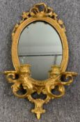 A 19th century giltwood and gesso girandole. H.60 W.38cm