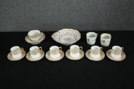 A set of six Thomas Goode coffee cups and saucers along with other items of 19th century