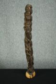 An African hardwood tree of life carving. H.75cm.