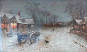 Robert Finlay McIntyre (1846-1906), a signed pastel on paper titled 'A Winter's Evening, Hendon'.