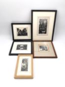A group of five wood engravings on paper to include three signed Constance-Anne Parker (1921-