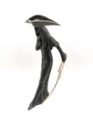 Philip Jackson (b.1944), a stylised black patinated and polished bronze figural sculpture titled '