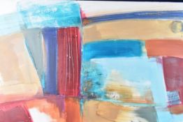 Jen Buckley, acrylic on canvas, abstract composition, signed and dated to the reverse. H.70 W.100cm