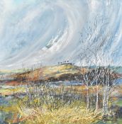 A framed oil on board, landscape, signed Wendy B Jones. H.59 W.59cm.