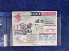 A set of four educational posters on France, history, culture and geography etc., printed in 1949,