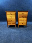 A pair of contemporary hardwood bedside cabinets. H.70 W.40 D.40cm.