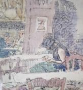Walter John Bayes (1869-1956), a signed and dated pen and watercolour study titled 'Le Jazz