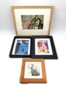 Four framed and glazed modernist art prints to include William Scott, Phillip Jackson, and a Vogue