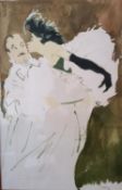 Charles Mozley (1914-1991), a signed and dated watercolour titled 'Dancer and Waiter' 1971. Framed