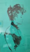 Charles Mozley (1914-1991), a signed and dated ink drawing on paper titled 'Woman on Green