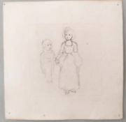 An original late 19th century pencil drawing by children's illustrator Kate Greenaway (1846-1901),