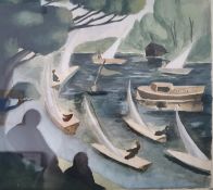 Joseph Smedley (1923-2016), a watercolour on paper titled 'Composition' 1947, with the artist's