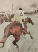 After Henri de Toulouse-Lautrec, signed lithograph in colours titled 'The Jockey'. Framed and