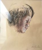 D. N. St John Rosse, a signed 1980's pastel portrait study titled 'Boy's Head'. Framed and glazed