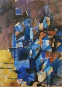 Keith Vaughan (1912-1977), oil pastel abstract composition, monogrammed, framed and glazed. H.56 W.