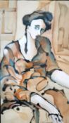 Samuel Koska (b.1947), a signed cubist style pencil, ink and watercolour study on paper titled '