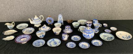 A miscellaneous collection of 19th century and later English and Oriental blue and white