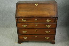 Bureau, Georgian mahogany. H.100 W.92 D.49cm.