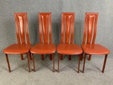 A set of four vintage Italian Artelano dining chairs. H.107cm