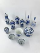 A miscellaneous collection of Oriental blue and white porcelain. H.19cm (largest)