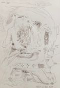 After Andre Masson (1896-1987), ink drawing, figural study, signed and inscribed, framed and glazed.