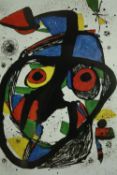 A framed and glazed lithograph, Joan Miro, Carota, signed in plate, framed and glazed. H.86 W.66cm.