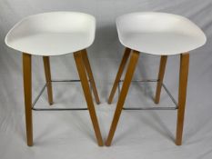 A pair of Scandinavian retro styled counter stools. (Hay About A Stool Model AAS 32). H.81cm (each)