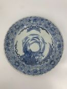 A 19th century Japanese blue and white charger. Dia.33cm
