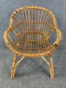 A vintage bamboo armchair. H.75cm
