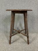Occasional or lamp table, late 19th century carved oak. H.71 W.50cm