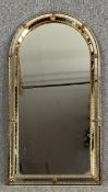 A Venetian style pier glass with brass and glass cushion frame. H.112 W.60cm