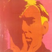 Andy Warhol self portrait, offset lithograph print, stamped: Authorised by the Andy Warhol