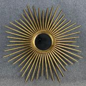 A contemporary gilt framed sunburst mirror. H.131cm