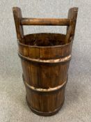 A vintage coopered bucket or milk pail. H.66cm