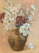 A 19th century watercolour, still life flowers, signed and dated Edith J Barrow. H.38 W.31cm