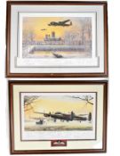 Two limited edition Philip West prints, A Tribute to Bomber Command, 617 squadron, each multi signed