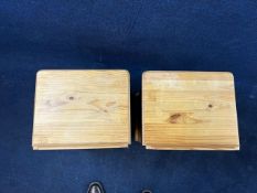 A pair of 19th century style pine bedside cabinets. H.62 W.37 D.45cm.