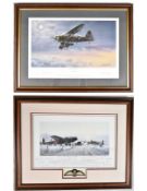 A multi signed Philip West print, Lancaster bombers and a signed Philip West print, They Landed by