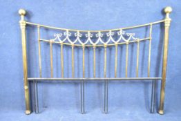 A Victorian style brass headboard, contemporary And So To Bed, for a 6ft mattress. H.136 W.190cm