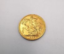 A 1903 gold full sovereign, Edward VII, rev: St George and Dragon above date. Perth mint. Dia 2.