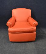 Armchair, contemporary leather upholstered.
